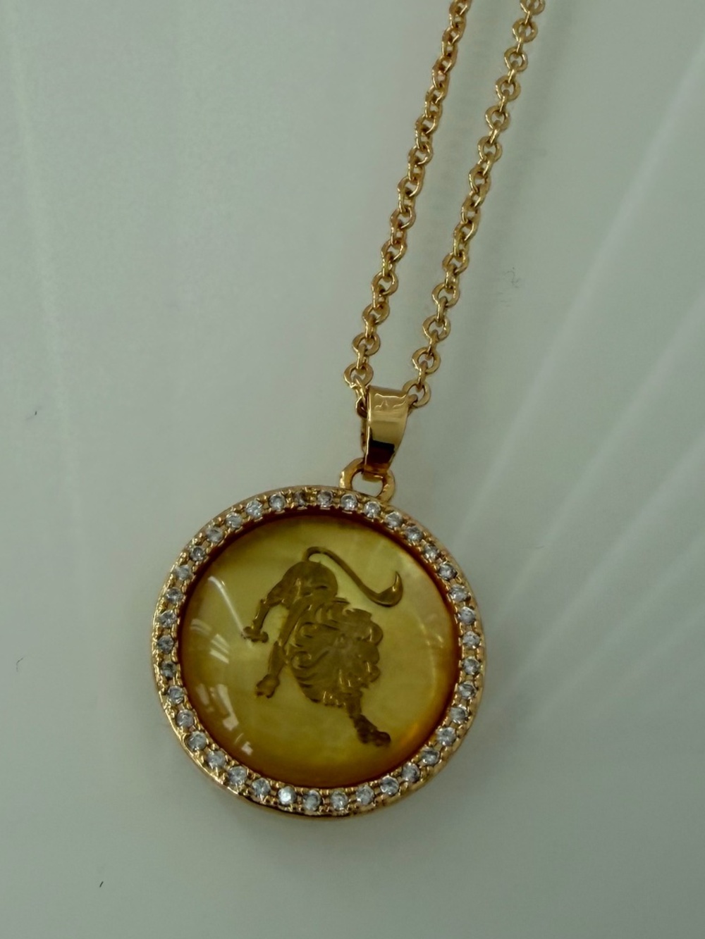 Gold 16" Leo Zodiac Pendant Necklace
